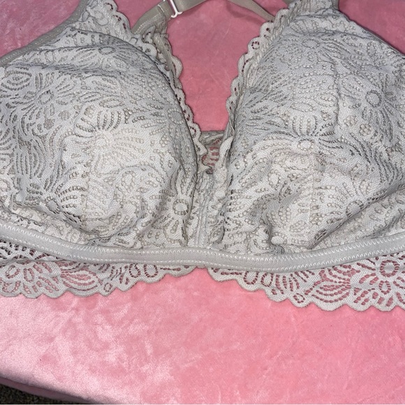 Auden Unlined Bralette Large Pastel Pale Grey Blue? Racerback Cross Back Bra - Picture 4 of 9